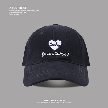 Cap Lettering Baseball Embroidered Heart