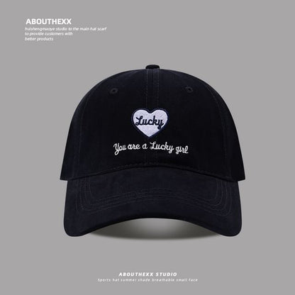 Cap Lettering Baseball Embroidered Heart