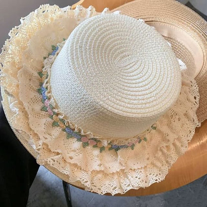 Floral Hat Ruffle Applique
