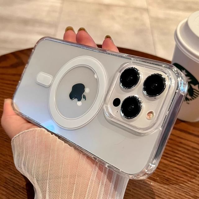 (Compatible Transparent Magnetic Case with Phone MagSafe)