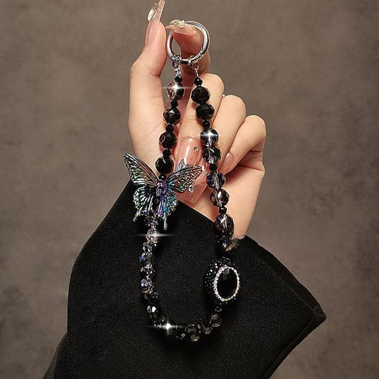 Phone Crystal Faux Strap Butterfly