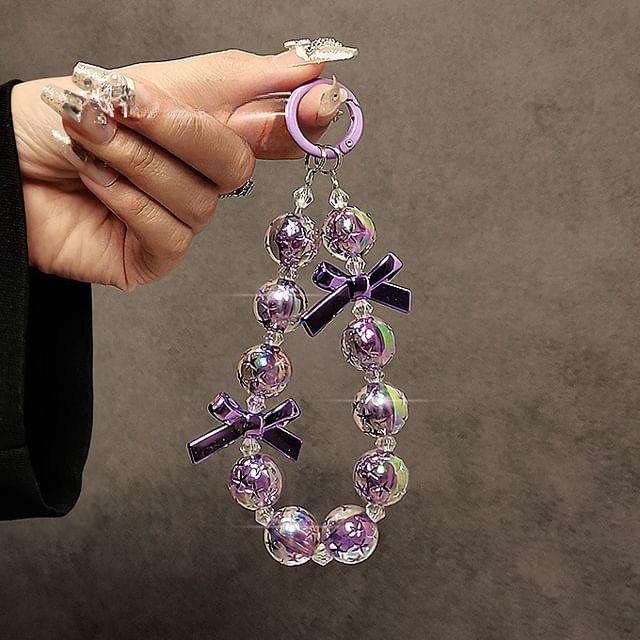 Crystal Bow Phone Strap Faux