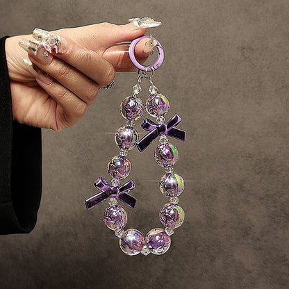 Crystal Bow Phone Strap Faux