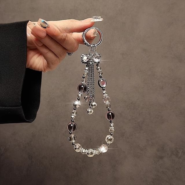 Phone Strap Bow Crystal Faux