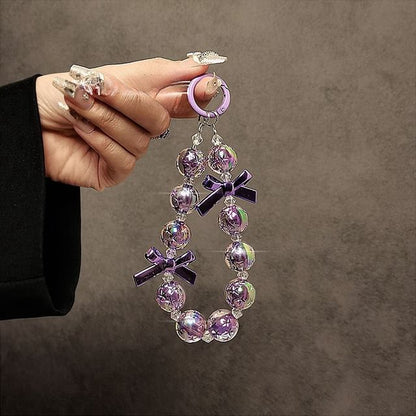 Crystal Bow Phone Strap Faux