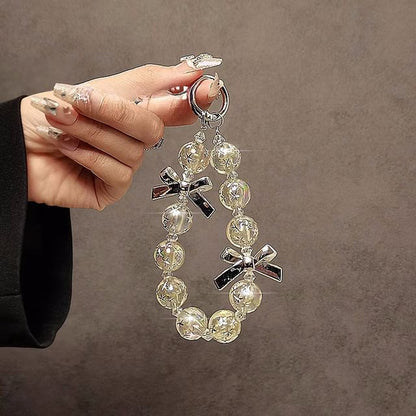 Crystal Bow Phone Strap Faux