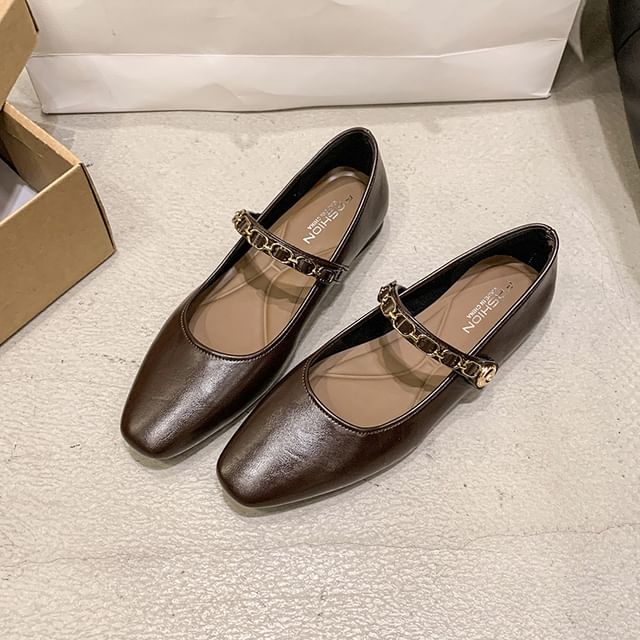 Square Flats Mary Jane Toe
