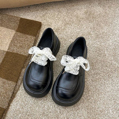 Up Platform Shoes Lace Panel