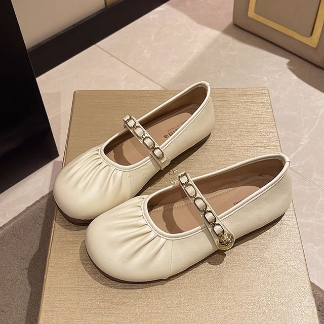 Mary Jane Flats Ruched