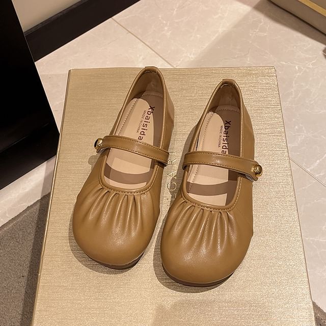Flats Ruched Mary Jane