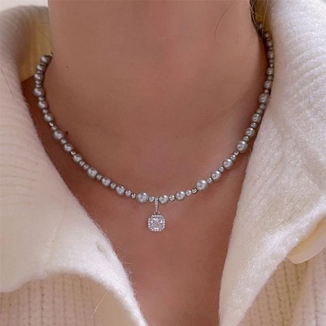 Rhinestone Necklace Beaded