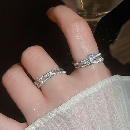 Rhinestone Ring Zirconia Cubic