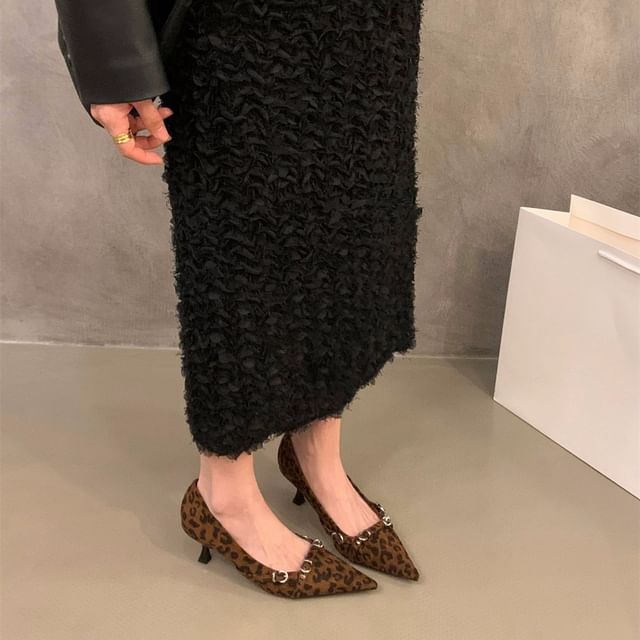 Buckled Pumps Heel Toe Pointed Kitten