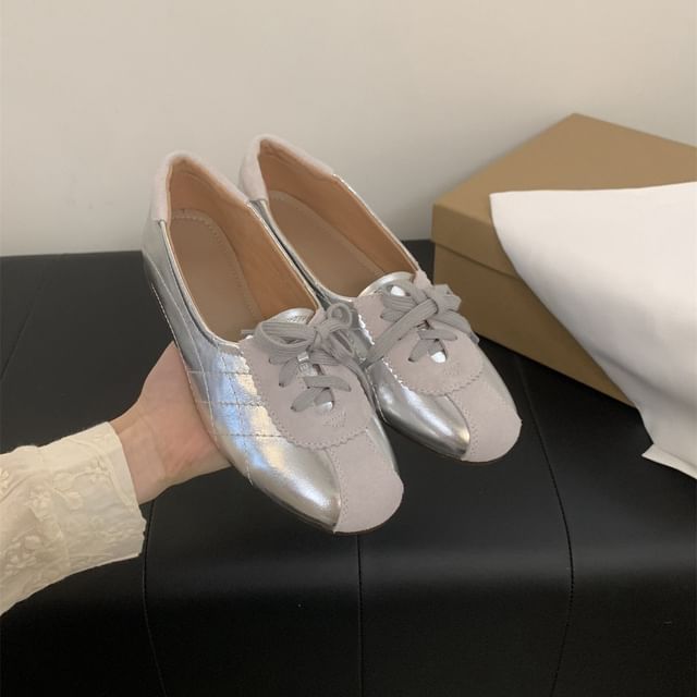 Tone Two Lace-Up Leather Sneakers Faux