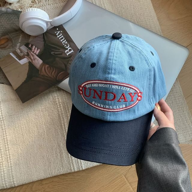 Tone Lettering Cap Two Embroidered Baseball