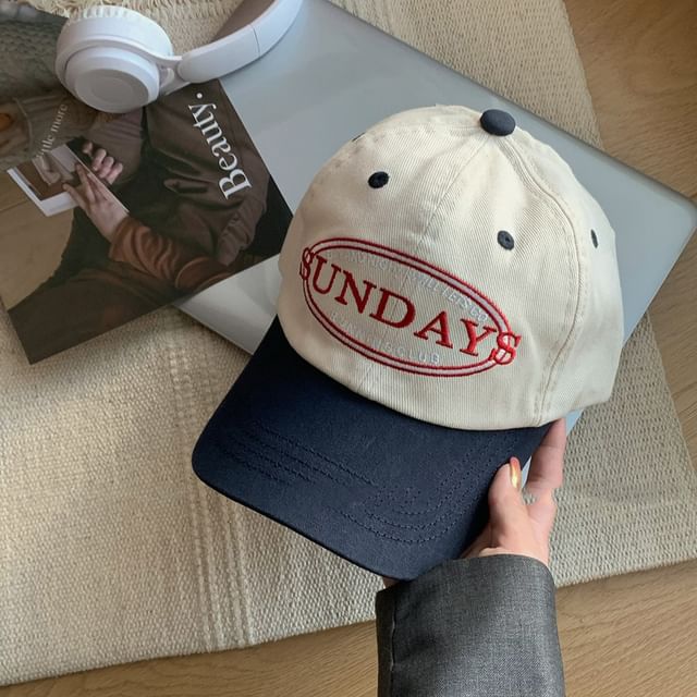 Tone Lettering Cap Two Embroidered Baseball