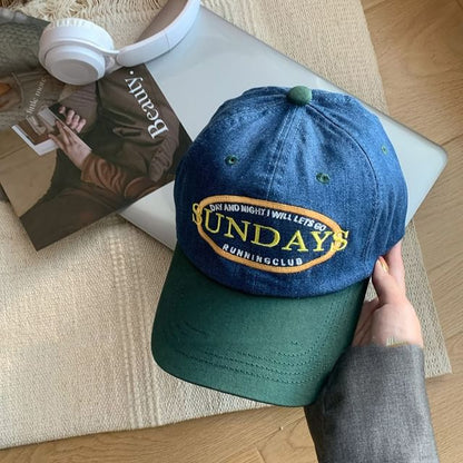 Tone Lettering Cap Two Embroidered Baseball