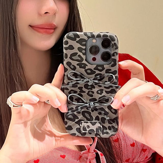 Print Leopard Phone Bow Case