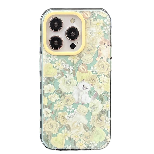 Cat Case Phone Floral