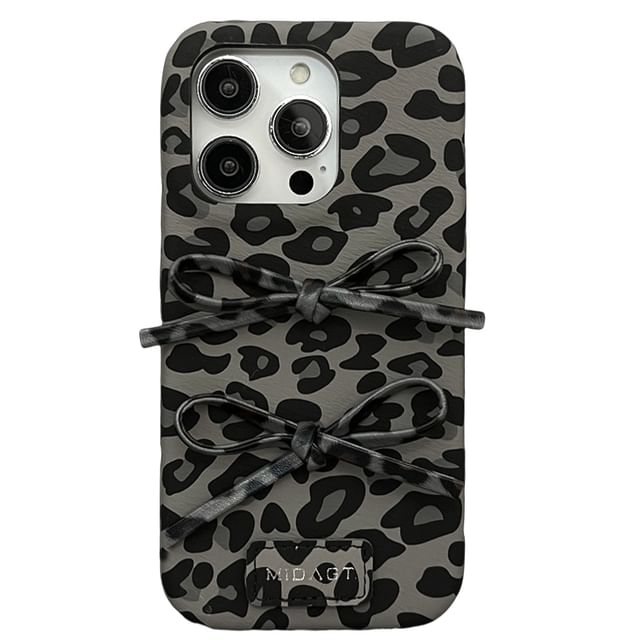 Print Leopard Phone Bow Case