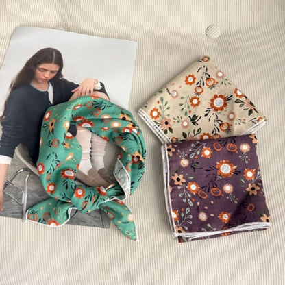 Floral Square Print Scarf