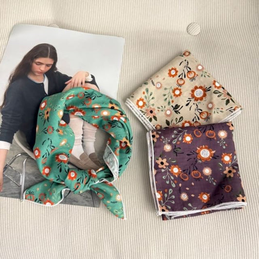 Floral Square Print Scarf