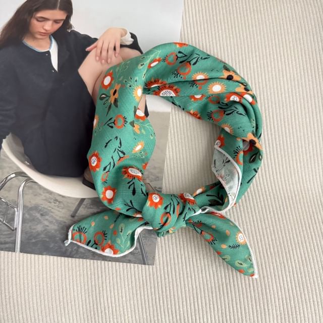 Floral Square Print Scarf