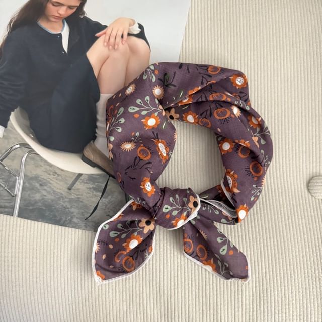 Floral Square Print Scarf
