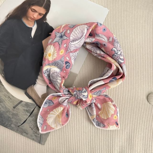 Floral Square Print Scarf
