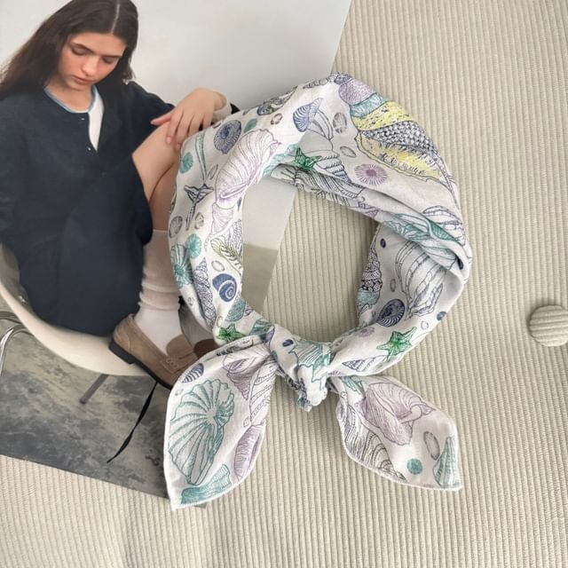Floral Square Print Scarf