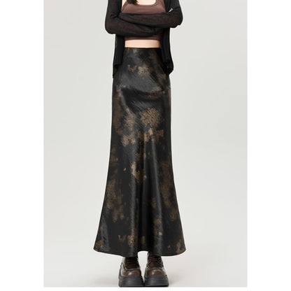 Dye Skirt Mermaid High Rise Maxi Tie