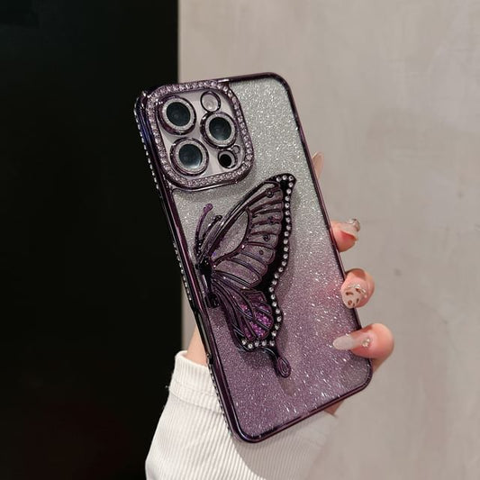 Phone Embellished Case Butterfly Stand