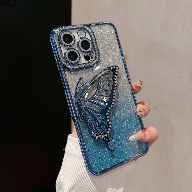 Phone Stand Butterfly Embellished Case