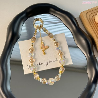 Lanyard Faux Strap Butterfly with Phone Crystal Pad