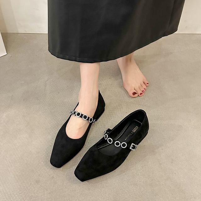 Pumps Accent Jane Chunky Rhinestone Mary Heel