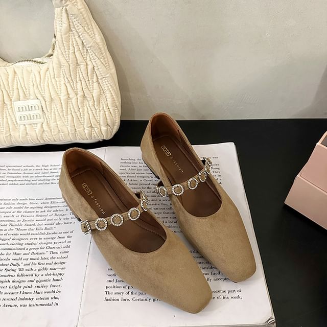 Pumps Accent Jane Chunky Rhinestone Mary Heel