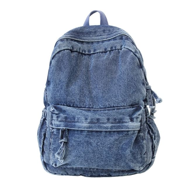 Backpack Zip Washed Denim