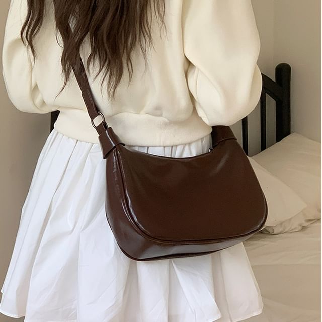 Shoulder Bag Faux Leather Plain