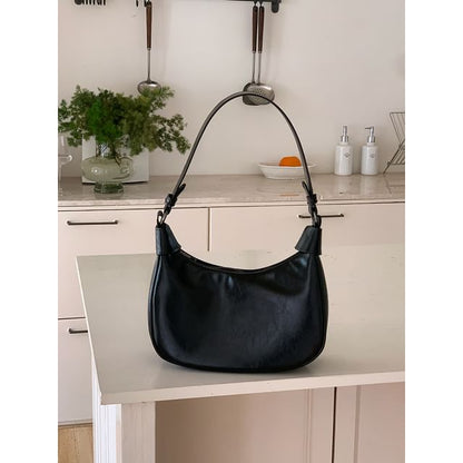 Shoulder Bag Faux Leather Plain
