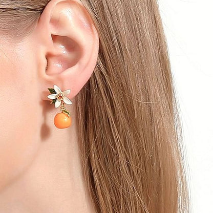Clip-On Drop Flower / Earring Rhinestone