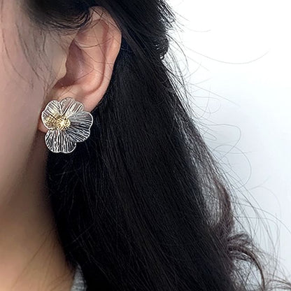 / Ear Clip-On Earring Stud Flower