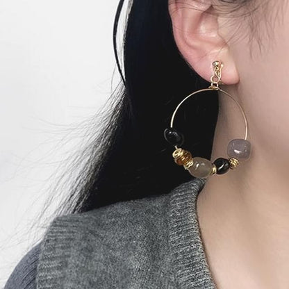 Hoop Beaded Clip-On Irregular Drop / Earring Hook