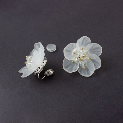 / Earring Stud Clip-On Flower Ear