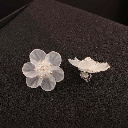 / Earring Stud Clip-On Flower Ear