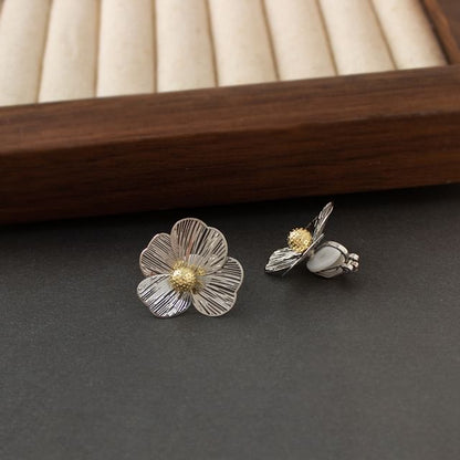 / Ear Clip-On Earring Stud Flower