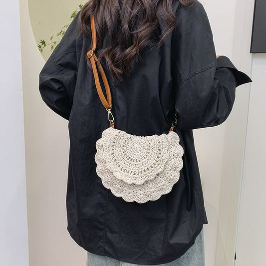 Crochet Crossbody Flap Bag Lace