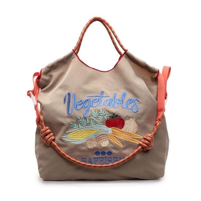 Bag Vegetable Embroidered Tote