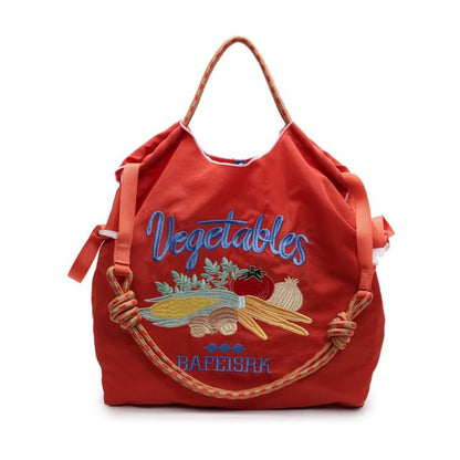 Bag Vegetable Embroidered Tote