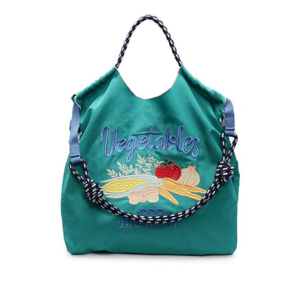 Bag Vegetable Embroidered Tote