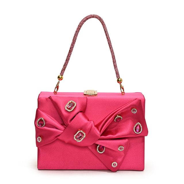 Box Bag Rhinestone Crossbody Bow